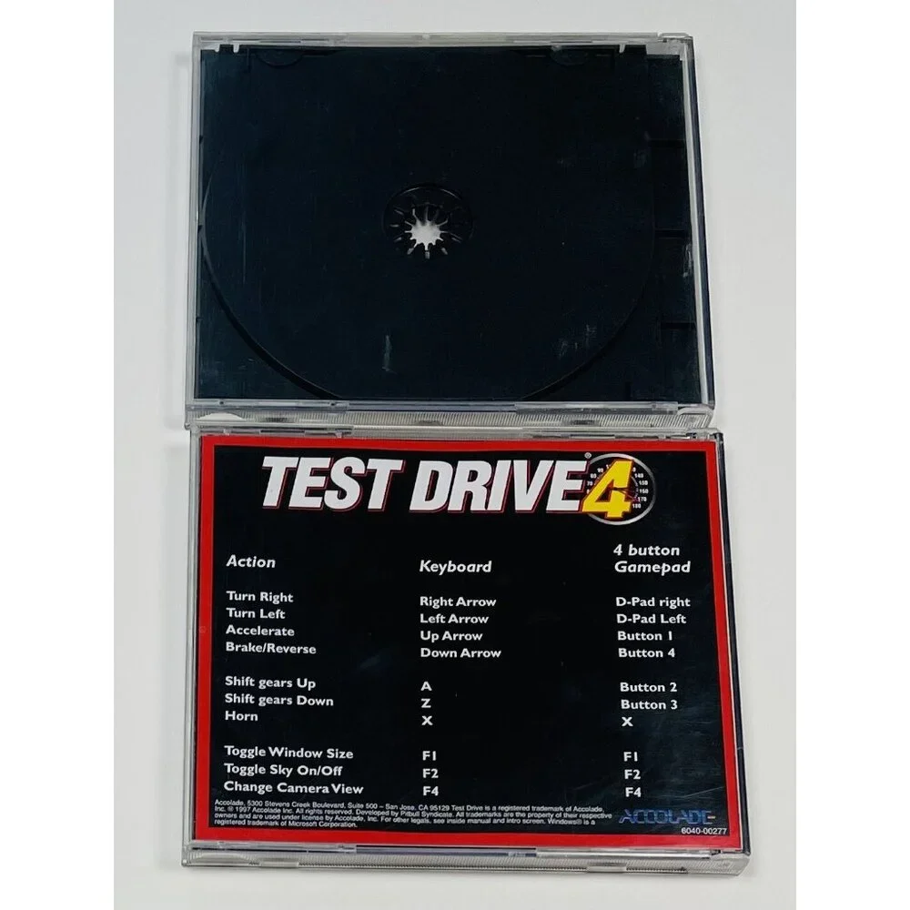 Test Drive 4 TD4CD & NASCAR Racing (Windows PC, CD-Rom, 1997 & 1994) *Disc Only*